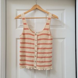 Madewell orange and cream striped knit tank